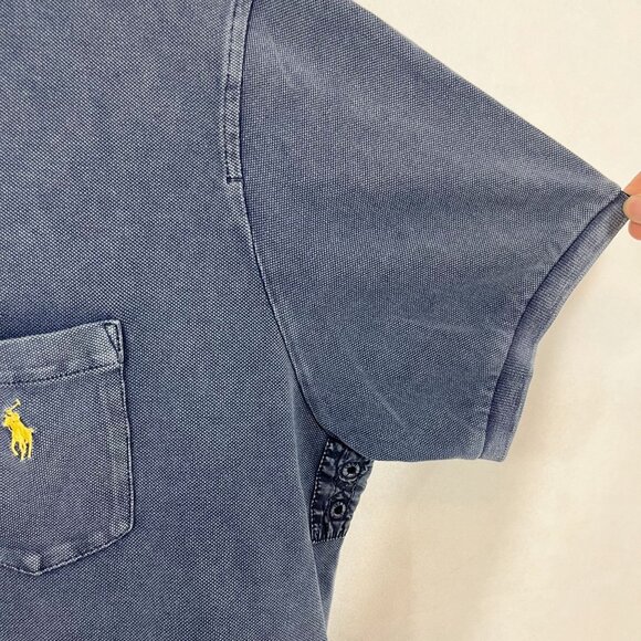 Vintage Polo Ralph Lauren Custom Fit Blue Polo Shirt Chest Pocket Men's Size XXL - Picture 4 of 7